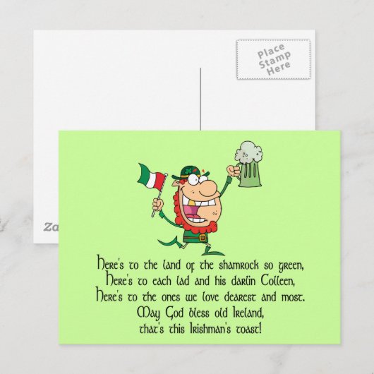 Irish Toast Postkarte (Vorne/Hinten)