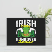 Irish Today Hungover Tomorrow Funny St Patrick's Einladung (Stehend Vorderseite)