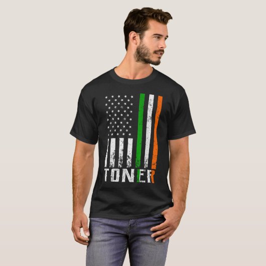 Irish TONER Family American Flag Ireland Flag T-Shirt (Vorne ganz)