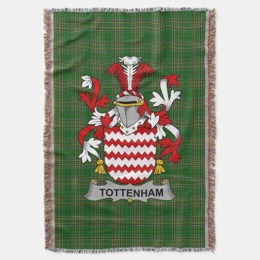 Irish Tottenham Coat of Arms Familienwappen Irland Decke (Vorderseite Vertikal)