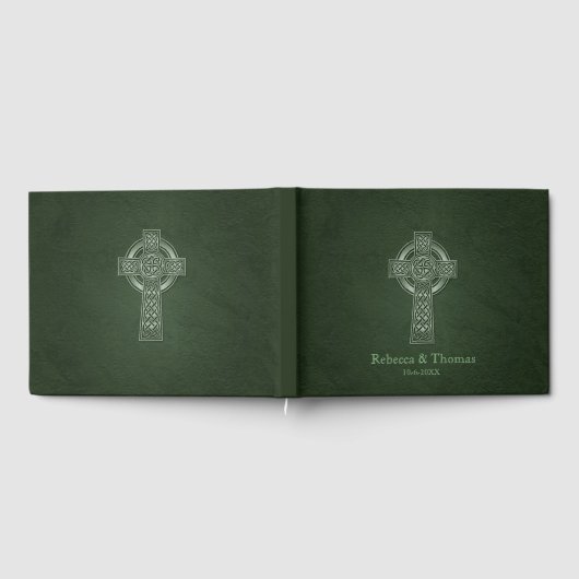 Irish Traditional Celtic Cross Wedding Guest Book Gästebuch (Voll)