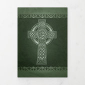 Irish Traditional Foto Celtic Cross Wedding Dreifach-gefaltete Programmkarte (Cover)