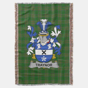 Irish Traynor or or Trainer Coat of Arms Family Cr Decke