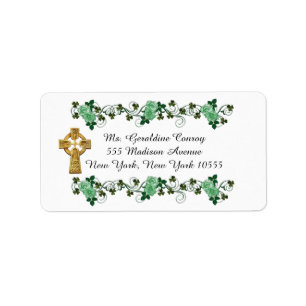 Irish Trellis address labels Celtic cross Adressaufkleber