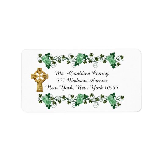 Irish Trellis address labels Celtic cross Adressaufkleber (Vorne)