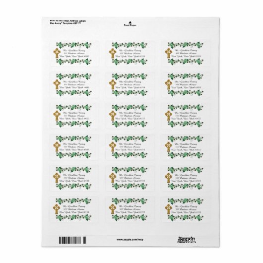 Irish Trellis address labels Celtic cross Adressaufkleber (Vorne)