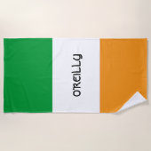 Irish Tricolor Flag Ireland mit Name Strandtuch (Vorderseite)