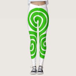 Irish Triskel Happy St Patrick White Leggings