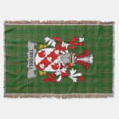 Irish Trydell Coat of Arms Familienwappen Irland Decke (Vorderseite)