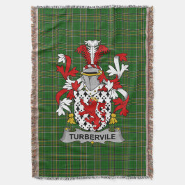 Irish Tubervile oder Tuberville Coat of Arms Famil Decke