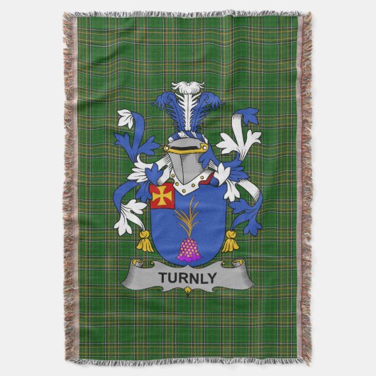 Irish Turnly oder Turnley Coat of Arms Familienwap Decke (Vorderseite Vertikal)