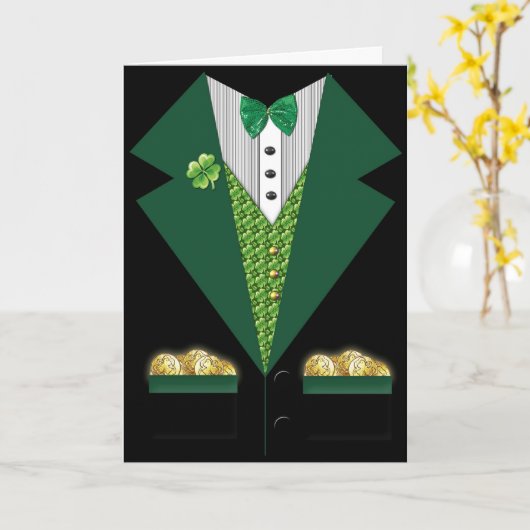 irish tuxedo St Patrick's Day Card Karte (Gelbe Blume)