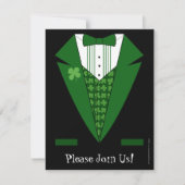 Irish Tuxedo St. Patrick's Day Party Einladungen (Vorderseite)