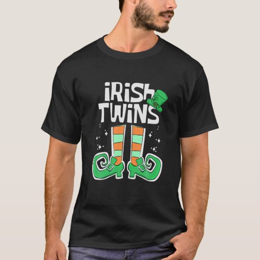 Irish Twins Funny St Patrick's Day Leprechaun Iris T-Shirt (Vorderseite)