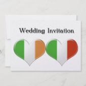Irish und Italian Heart Flags Weditation Einladung (Vorderseite)