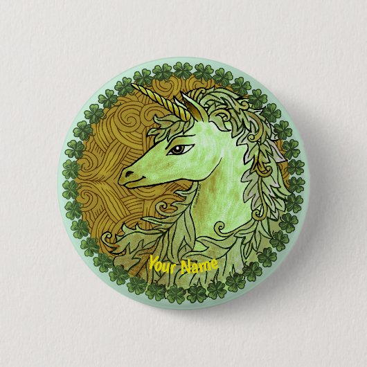 Irish Unicorn Button (Vorderseite)