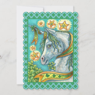 IRISH UNICORN ST. PATRICK'S DAY FANTASY HORSE Flat Feiertagskarte