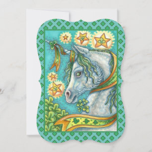 IRISH UNICORN ST. PATRICK'S DAY FANTASY HORSE Flat Feiertagskarte