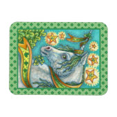 IRISH UNICORN, ST. PATRICK'S DAY FANTASY HORSE MAGNET (Horizontal)