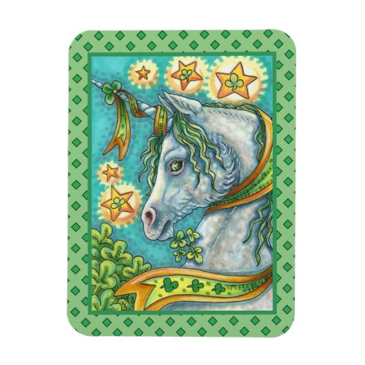 IRISH UNICORN, ST. PATRICK'S DAY FANTASY HORSE MAGNET (Vertikal)