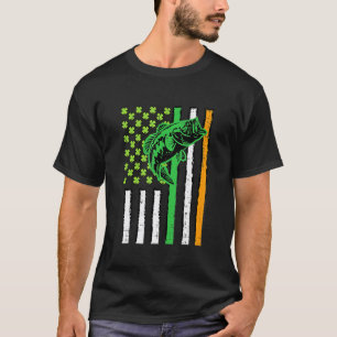 Irish US American Flag Fish St Patricks Da T-Shirt