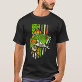 Irish US American Flag Fishing Fish St Patricks Da T-Shirt (Vorderseite)