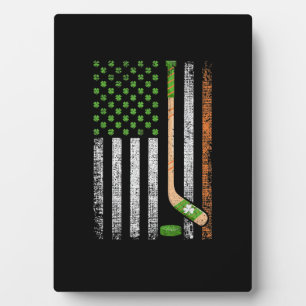 Irish USA Flag Leprechaun Lucky Hockey St Patrick Fotoplatte