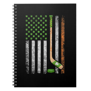Irish USA Flag Leprechaun Lucky Hockey St Patrick Notizblock