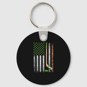 Irish USA Flag Leprechaun Lucky Hockey St Patrick Schlüsselanhänger