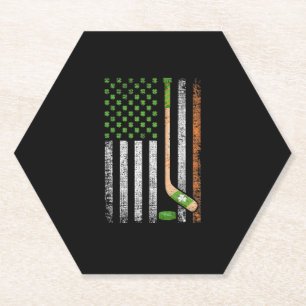 Irish USA Flag Leprechaun Lucky Hockey St Patrick Untersetzer