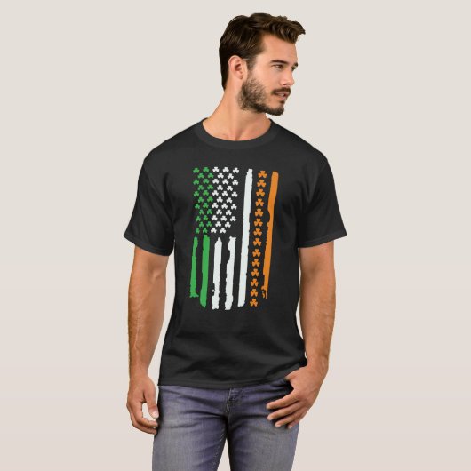 Irish USA Flag St Patricks Day T-Shirt (Vorne ganz)