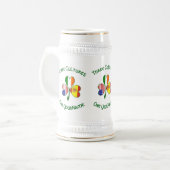 Irish USA Flaggen Kleeblatt Personalisiert Bierglas (Vorderseite Links)