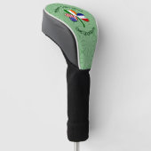 Irish USA Flags Kleeblatt Personalisiert Golf Headcover (angewinkelt)