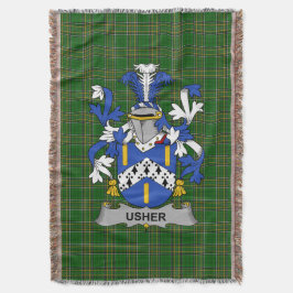 Irish Usher Coat of Arms Familienwappen Irland Decke