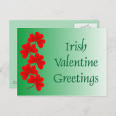 Irish Valentine Greetings Postcard Feiertagspostkarte (Vorne/Hinten)