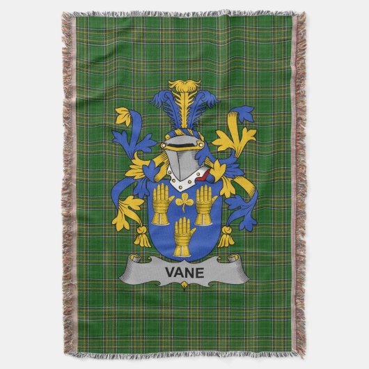 Irish Vane Coat of Arms Familienwappen Irland Decke (Vorderseite Vertikal)