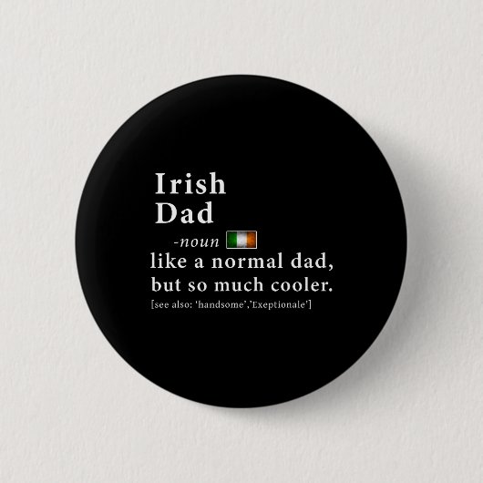 Irish Vater Definition Shirt Fathers Day Gift Flag Button (Vorderseite)
