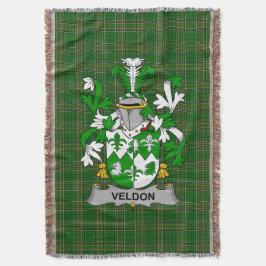 Irish Veldon Coat of Arms Familienwappen Irland Decke