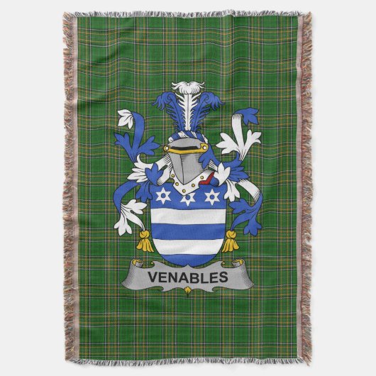 Irish Venable Coat of Arms Familienwappen Irland Decke (Vorderseite Vertikal)