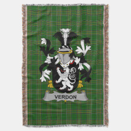 Irish Verdon Coat of Arms Familienwappen Irland Decke