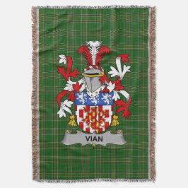 Irish Vian Coat of Arms Familienwappen Irland Decke