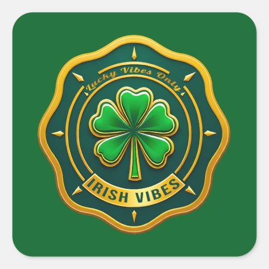 Irish Vibes Club St Patrick’s Day - Autocolante Quadratischer Aufkleber (Vorderseite)