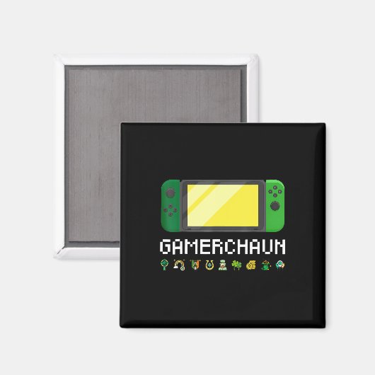 Irish Video Game Controller Leprechaun Boys St Pat Magnet (Vorderseite/Rückseite)