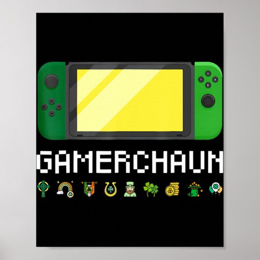 Irish Video Game Controller Leprechaun Boys St Pat Poster (Vorne)