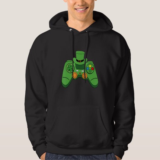 Irish Video Game Controller St Patrick Day Gamer B Hoodie (Vorderseite)