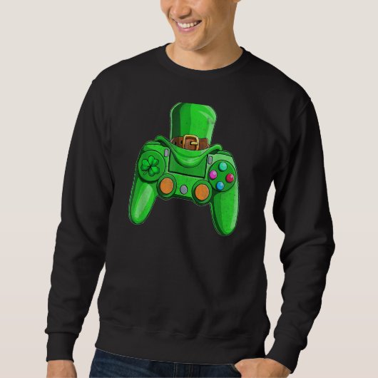 Irish Video Game Controller St Patrick Day Gamer B Sweatshirt (Vorderseite)