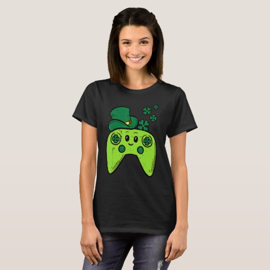Irish Video Game Controller St Patrick Day Gamer B T-Shirt (Vorne ganz)