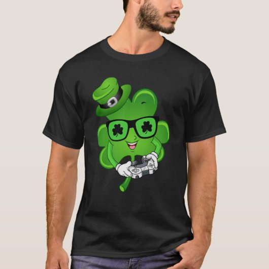 Irish Video Game Controller St Patrick Day Gamer B T-Shirt (Vorderseite)