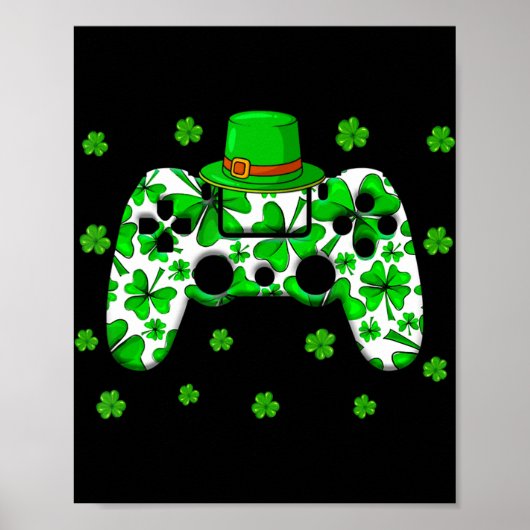 Irish Video Game Controller St Patricks Day Gamer Poster (Vorne)
