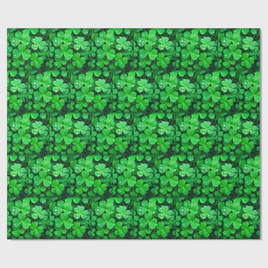 Irish Viel Glück Four-Leaf-Clovers Geschenkpapier (Flach)